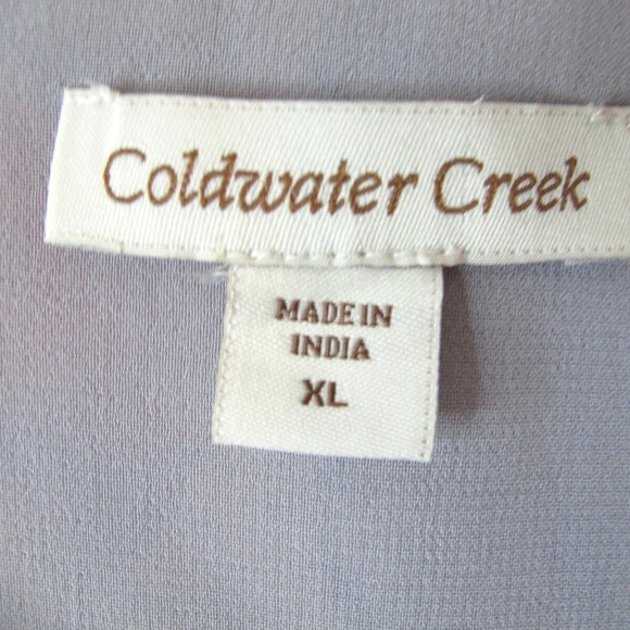 Coldwater Creek‎ Sheer Round Neck 3/4 Sleeve Pullover Floral Top Women's XL - Picture 3 of 4